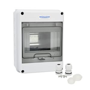 MOLLOM 5 Way Circuit Breaker MCB Distribution Protection Box with DIN Rail, IP65 Waterproof, for Indoor and Outdoor (5Way | 160x120x92 MM, HT)