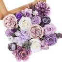 AmyHomie Artificial Purple Flowers Combo Silk Mix Peony Rose Hydrangea Fake Flowers w/Stem for DIY Wedding Bouquets Centerpieces Arrangements Table Party Bridal Baby Shower Home Fall Decor