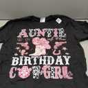 Auntie of The Birthday Cow-Girl Pink Disco Rodeo Western T-Shirt, S