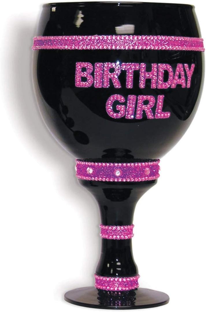 Forum Novelties Jumbo Glitter Goblet, Birthday Girl (7 Ounces)