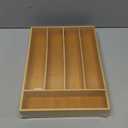 Silverware Organizer, 10 Inch Utensil Organizer Kitchen Drawer Organizer Bamboo Silverware Holder Cutlery Tray Organizer in Drawer Flatware Organizer Tray(5 slots, Natural