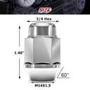 Richeer 20PCS 14x1.5 Closed End Bulge Acorn Chrome Lug Nuts, 1.4 inch - Cone Seat - 3/4"(19mm) Hex Wheel Lug Nut for Accord Civic Element HR-V Escape Sierra