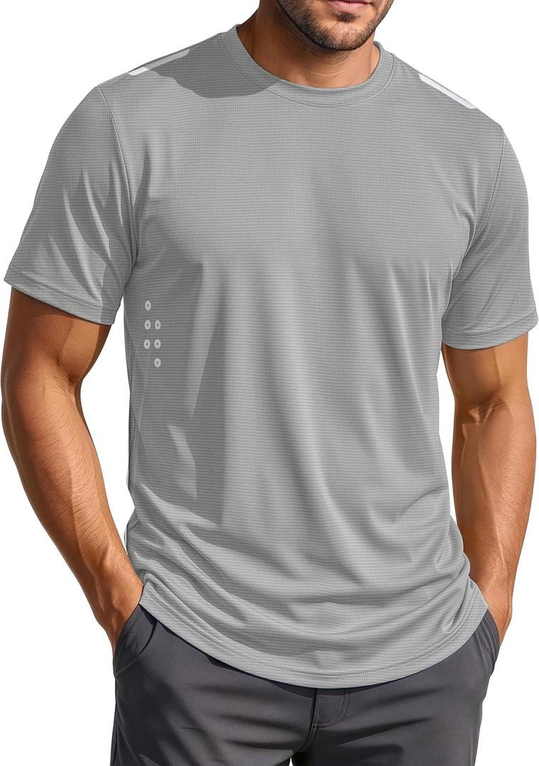 MAGCOMSEN Men's Workout Shirts Quick Dry Lightweight Short Sleeve Shirt (XL)