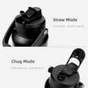 64oz Water Bottle,Half Gallon Stainless Steel Insulated Bottle with Leak Proof Dual-Mode Lid,Straw & Chug Drinking,Large Handle,Keeps Cold 24H Hot 12H for Gym,Outdoor & Use (Midnight Black)