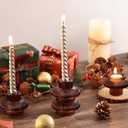 Taper Glass Candlestick Holders Tealight Candle Holders for Table Centerpieces, Fall Wedding Decor and Dinner Party Halloween Thanksgiving Decor (8 Pcs, Brown)