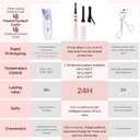 Heated Eyelash Curler, 10s Fast Heating 3 Temp Settings, Eye Lash Curler Heat with Eyelash Comb, Quick Natural Curling Eye Lashes,Natural Curling 24H for Women - Pink