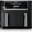 Ninja Foodi Air Fryer w/ Smart Cook Thermometer | 6-in-1 Air Fry, Roast, Bake, Dehydrate & More | DualZone Match Cook & Smart Finish, 2 Independent Baskets | XL 10 Qt, Stainless Steel | Black, DZ550
