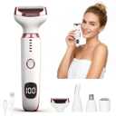 Electric Razor for Women Men with LED Display,4 in 1 Ladies Wet & Dry Body Razors and Facial Hair Remover, Rechargeable Hair Removal Kit for Nose Face Body Leg Bikini Arm Hair (White)