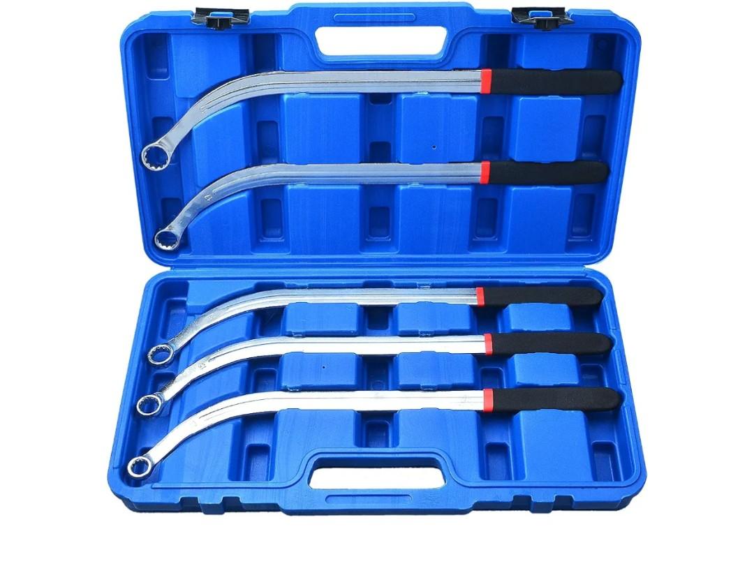 LainKeen 5PCS Serpentine Timing Belt Wrench Removal Set Tensioner Pulley Tool Kit 13-19 mm 12 Point Wrench Engine Belt Remover Installer