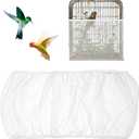 Bird Cage Seed Catcher White Bird Cage Net Cover Adjustable Birds Cages Netting Seed Catcher Stretchy Birds Cages Guard for Parrot Enclosures