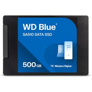 Western Digital 500GB WD Blue SA510 SATA Internal Solid State Drive SSD - SATA III 6 Gb/s, 2.5"/7mm, Up to 560 MB/s - WDS500G3B0A