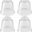 Modern Clear Glass Lampshade 4 Pack2-1/8" Fitter, 4-5/8" Diameter 4-1/2" Height, Replacement Lampshades For Ceiling Fans With LightsFor Living Room Bedroom Kitchen (Clear Glass(A))