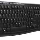 Logitech K270 Wireless Keyboard for Windows, 2.4 GHz Wireless, Full-Size, Number Pad, 8 Multimedia Keys, 2-Year Battery Life, Compatible with PC, Laptop, Black (1 Pack)