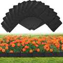 Garden Landscape Edging Borders No Dig,16 ft Lawn Edging for Landscaping,Plastic Fencing Lawn Border,Imitation Stone Fence for DIY Outdoor Patio Balcony Yard Landscaping (20pcs, Black)