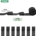 M METERXITY 8-Rolls Crepe Paper Streamer, 656ft Crepe Streamers Party Decorations for DIY/Halloween/Christmas/Party Supplies [Black-1.8 Inch x 82 Ft/Roll]