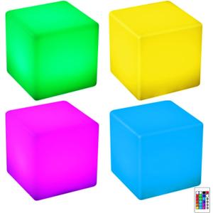 Frienda 4 Pcs 4 Inch Light up Cubes Cool Cosmic Cube Lights 16 Colors LED Mood Lamp Waterproof LED Light Cube for Nursery Home Patio Party Decor