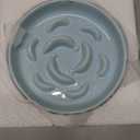 Ceramic Cat Slow Feeder Bowl - Pastel Series Cat Plate for Dry and Wet Food - Cute Maze Feeder Dish for Healthy Eating - Dishwasher Safe - 6.3''W x 1.2''H - 7 OZ - Pale Blue