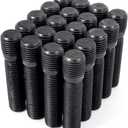 Customadeonly 20pc Black Stud Conversion Kit Thread Pitch: 14x1.5, Total Length 80mm, Shank Length 63mm, Carbon Steel, Compatible for Porsche VW Audi with 14x1.5 Only