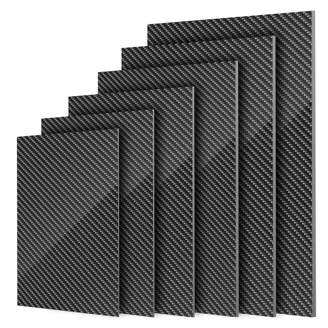 100% 3K Carbon Fiber Sheet Lanstics Carbon Fiber Plate Carbon Fiber Laminate Plate Plain Weave Panel Sheet 1MM Thickness Glossy Surface 300X400X0.5MM 1.0MM 2.0MM 2.5MM 3.0MM