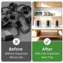 3PCS Clear Acrylic Food Container Lid Organizer for Rubbermaid Brilliance Nap-on Lids, Stackable Lid Holder Rack, Kitchen Storage Holder 4.7 Cup, 3.2 Cup, 1.3 Cup. 0.5 Cup Container, Holds 24 Lids
