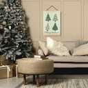 KEUSPI Preppy Green Christmas Tree Wall Art Poster, Green Christmas Decor, Festive Merry Xmas Striped Canvas Prints Wall Decor for Home Bedroom Living Room, 12x16 Inch