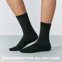 2 x FITRELL Women's Soft Bamboo Rayon Dress Socks, Thin Breathable Calf Crew Scrunch Socks for Casual Trouser 5 Pairs (Black)