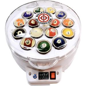 Bulletproof Billiard Ballistic Ball Polishing Machine - Professional Pool Ball Cleaner for Home & Professional Use - Clean, Polish & Care for Billiards Balls (White)