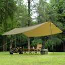 FREE SOLDIER Waterproof Portable Tarp Multifunctional Outdoor Camping Traveling Awning Backpacking Tarp Shelter Rain (Brown 1010.5ft)