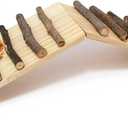 kathson Rabbits Wood Bridge Guinea Pig Climbing Ladder Natural Ramp Ladder Rat Toy Cage Habitat Accessories for Bunny Hamsters Gerbils Mice Mouse Chinchilla Hedgehog Small Animal