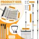 Metal Manure Fork with Adjustable Long Steel Handle Rake Rustproof Hay Fork