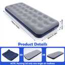Camping Air Mattress Inflatable Air Bed Flocked Surface Travel Bed Sleeping Pad Air Bed for Outdoor Camping Tent Guest TravellingNavy Blue,2 PCS, Single