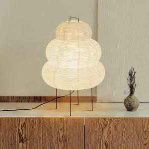 Noguchi Lamp, Rice Paper Floor Lamp, Akari Lamp with 3 Color Temperature Bulb, Japanese Lantern with Warm Lighting for Living Room, Any Room