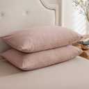 PURE ERA Jersey Knit Pillowcases 100% T-Shirt Cotton Super Soft Comfy Breathable, Set of 2, Queen 20" x 30", Solid Petal Pink
