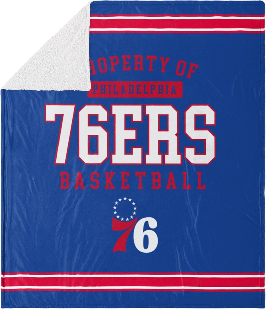 FOCO Philadelphia 76ers NBA Sherpa Fleece Blanket - 60" x 70"