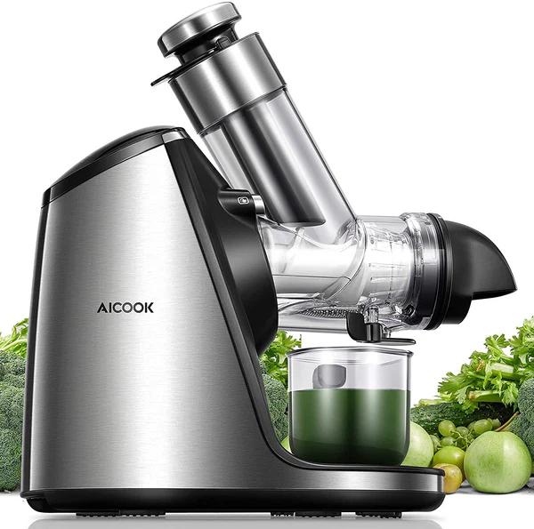 AICOOK Slow Masticating, 3in Large Feed Chute, Stainless Steel, Easy to Clean