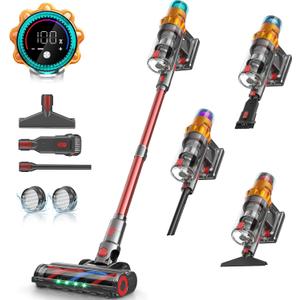 Belife S8 Cordless Vacuum Cleaner, 600W 48Kpa Stick Vacuum with 65Mins Runtime, Self-Standing, 1.6L Large Dust Cup, Anti-Tangle Smart Wireless Handheld Vacuums for Carpet, Hardwood Floor & Pet Hair