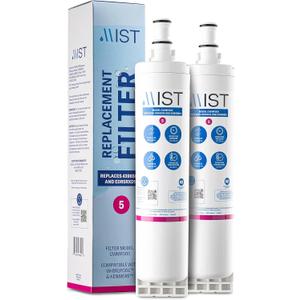 Mist EDR5RXD1 Refrigerator Water Filter Replacement for EveryDrop Filter 5, Whirlpool 4396508, 4396510, WF-NL240, Kenmore 46-9010  NSF 42 Certified  2 Pack