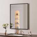 LOAAO Black Bathroom Mirror 20"X30" for Wall, Rectangle Bathroom Vanity Mirror, Hangs Vertically or Horizontally, Easy to Install, Modern Design