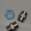 Sydien 2 Pcs 1" NPT Male x 1" NPT Male Hex Nipple Pipe Fitting 304 Stainless Steel Nipple Connectors