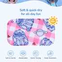 Disney Stitch Minnie Mouse Bikini Swimsuit, 2 Piece Toddler Girls Bathing Suit, Swimwear with Straps & Bow, UPF 50+ Rashguard (Purple)