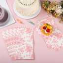 100 Floral Guest Napkins Pink and White Toile Disposable Paper Napkins Decorative Flower Bathroom Hand Towels for Bridal Baby Shower Tea Party Birthday Party Supplies