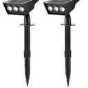 Solar Spot Lights Outdoor, RGB Solar Landscape Spotlights IP65 Waterproof Adjustable Light House Lights Colorful Spot Light for Yard Garden Pathway (2)