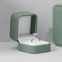 Ring Box Green Velvet Ring Gift Box Wedding Jewelry Gift Box for Birthday, Proposal,Wedding, Valentine's Day ((Green)