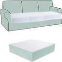 HOMBYS Couch Cushion Replacement Wrapped with Polyester Batting, High Density Couch Cushions Inserts with Dacron Fiber Layer,Upholstery Cushion Padding with Removable Cover,6 inch Thick,24"x27"