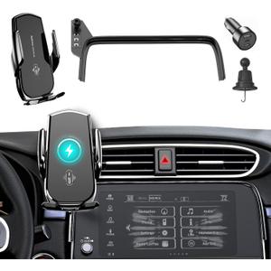 Car Phone Mount for Honda CR-V 20172022, 15W Fast Charging Auto-Clamping Honda CRV Phone Holder, 360Adjustable Left-Top Screen Mount, Car Accessories