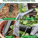 2 x Hori Hori Garden Knife, Garden Tools with Sheath for Planting,Weeding,Digging, 7" Stainless Steel Soil Knife with Cutting Edge, Full Tang Wood Handle with Hanging Hole, Black