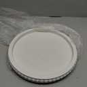 HPC Decor 12in Round Wood Tray - White, Distressed, Farmhouse Rustic - Decorative Tray for Living Room, Coffee Table, Kitchen Table or Farmhouse Serving Tray