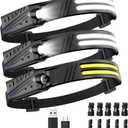 Headlamp Flashlight,3 Pack Super Bright 2000 Lumen Head Lamp,230°Wide Beam 1500mAh Lampe Frontale,5 Modes IPX5 Waterproof 0.14lb Lightweight Headlights for Camping Essentials Hiking