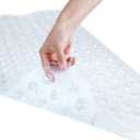 YINENN Bath and Shower Safety Mats 40x16 inch, Non Slip with Suction Cups for Bathroom Stall and Tub Floor, Extra Large and Machine Washable, Drain Holes Keep Bathtub Clean, Clear