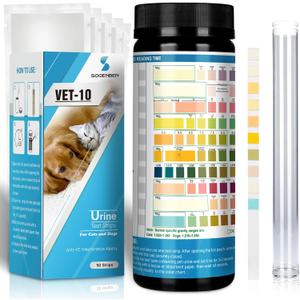 Dog UTI Test Strips, 10 Parameter Urinalysis Parameter Tests for Dogs, Cats, Accurate Testing for Veterinarians 50ct, Detects UTI, Bladder, Kidney, Liver, SG, pH, Diabetes, Glucose, Exp: 10/20/2027